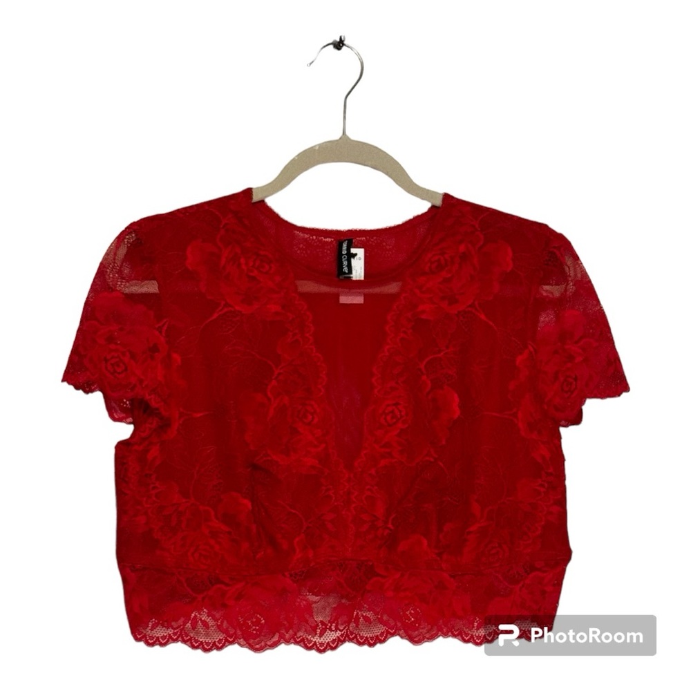 torrid Red Lace Cropped Top